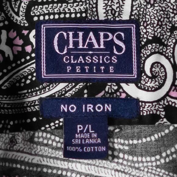 Chaps Ralph Lauren Womens Shirt Button Up Paisley Long Sleeve Blouse Top Size PL - Picture 3 of 8